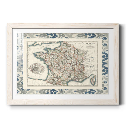 Bordered Map of France-Premium Framed Print - Ready to Hang