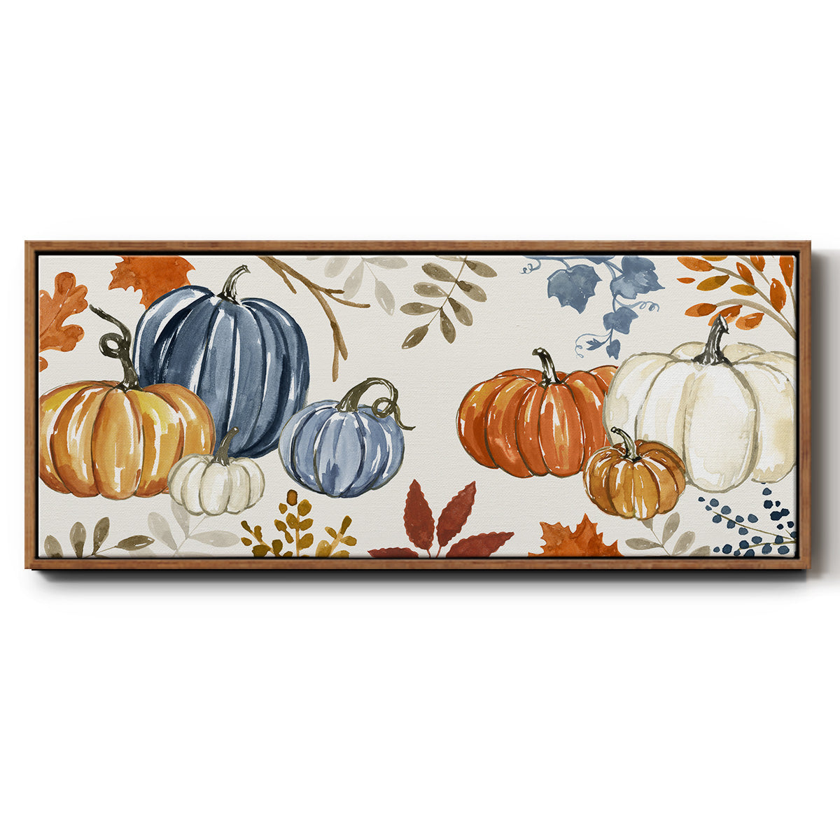 Autumn Pumpkins - Floater Framed Canvas Print