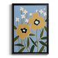 Woodblock Floral II - Modern Framed Canvas Print