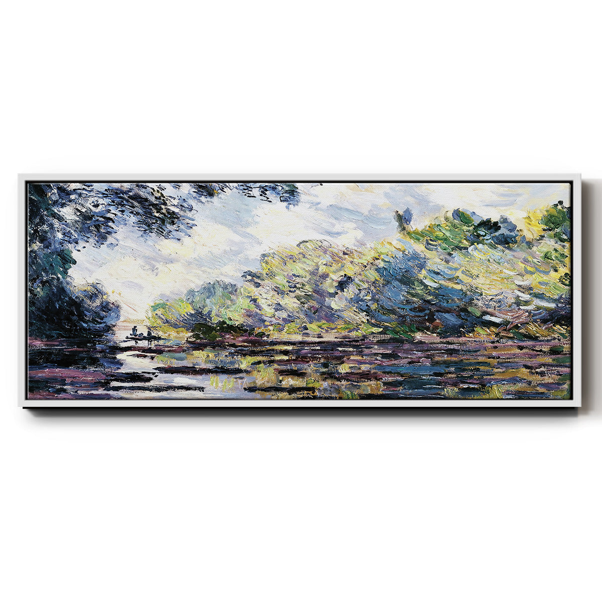 Section of the Seine, Near Giverny, 1885 - Floater Framed Canvas Print