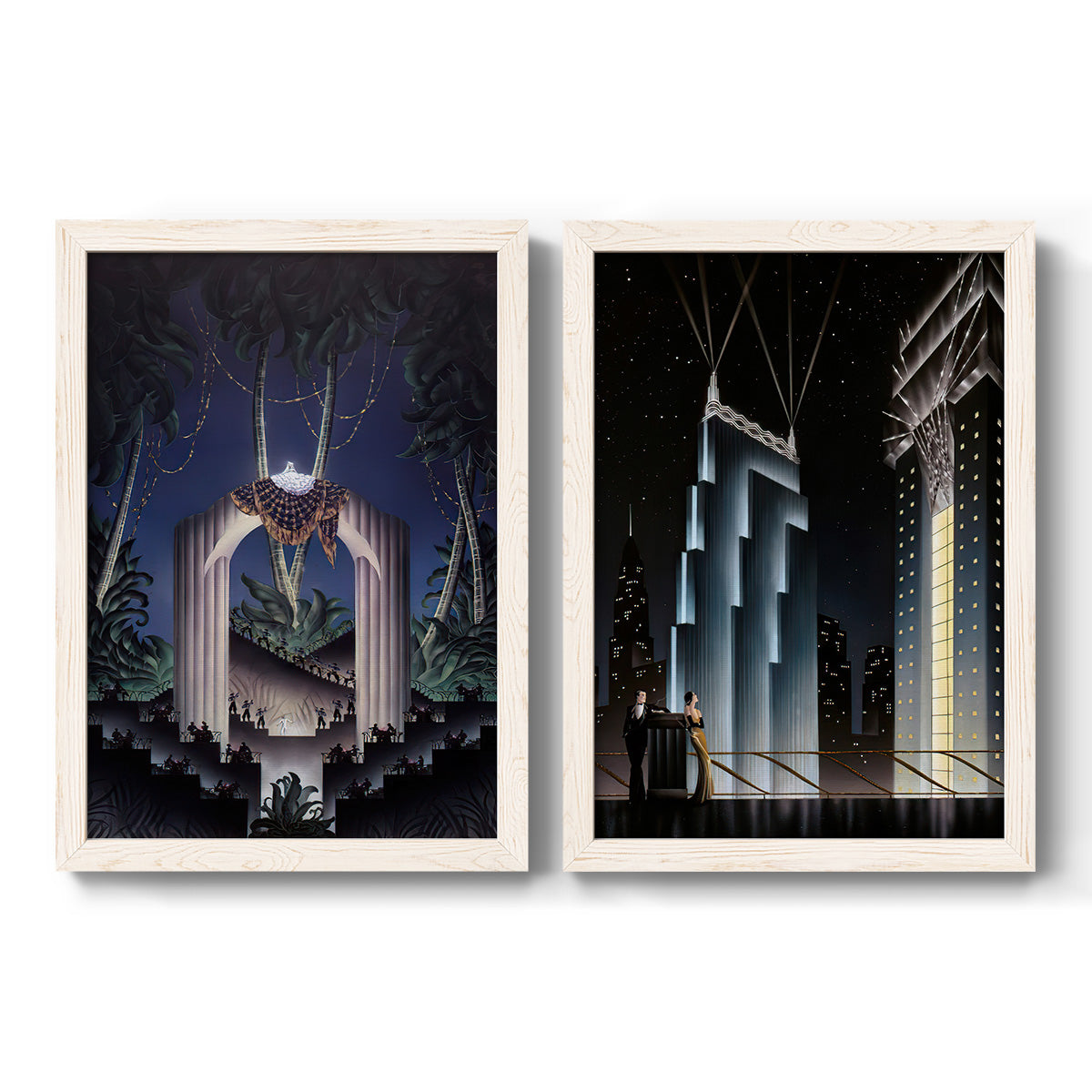 Deco Paradise - Premium Framed Canvas 2 Piece Set - Ready to Hang