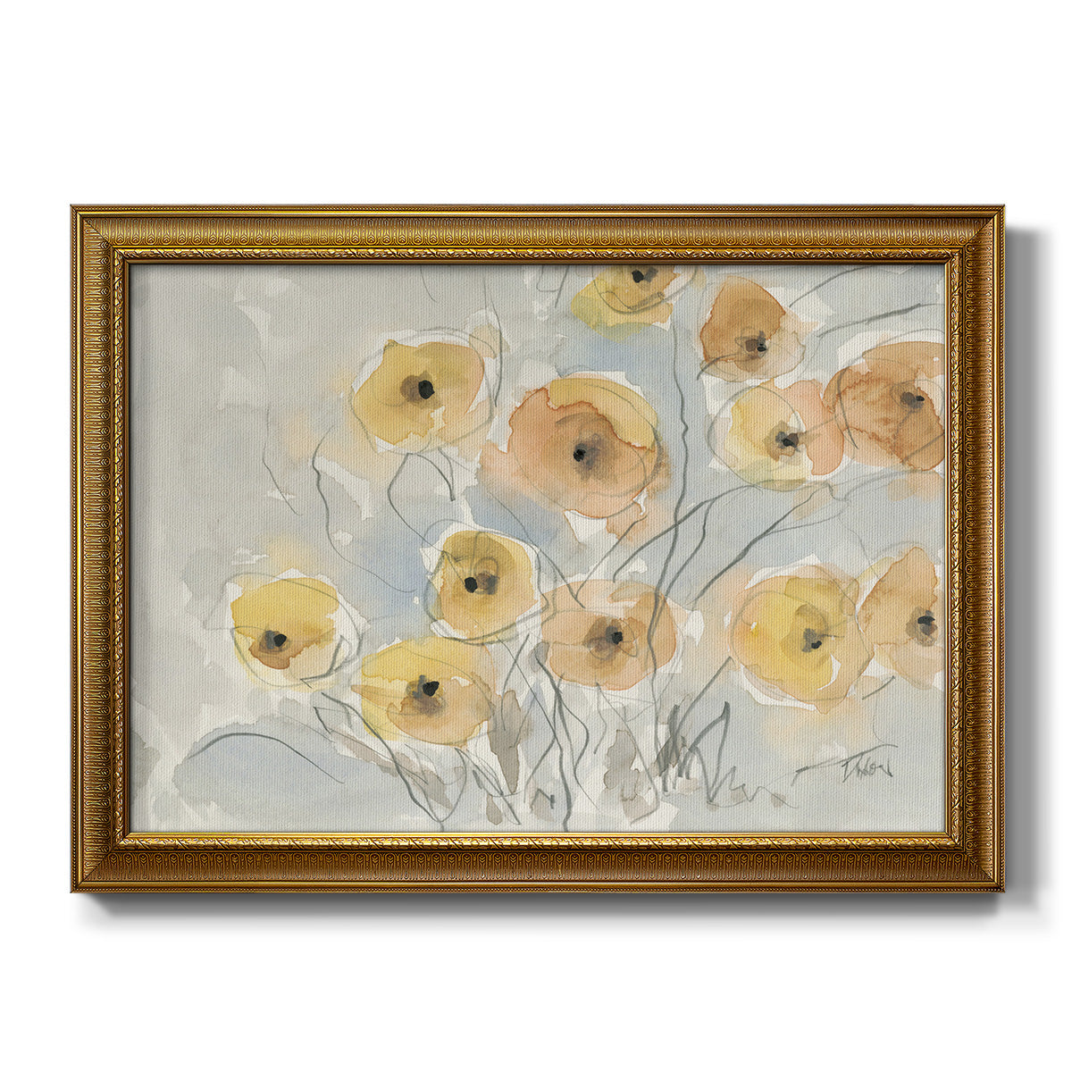 Sunset Poppies I Premium Framed Canvas- Ready to Hang