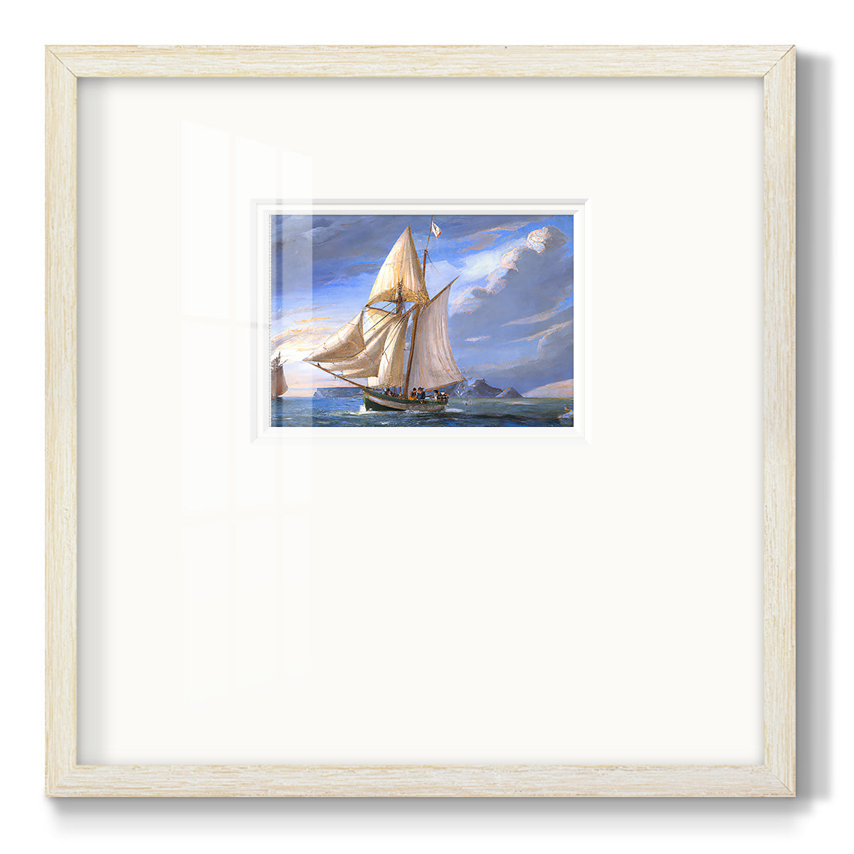 Sail Boat Clouds Premium Framed Print Double Matboard