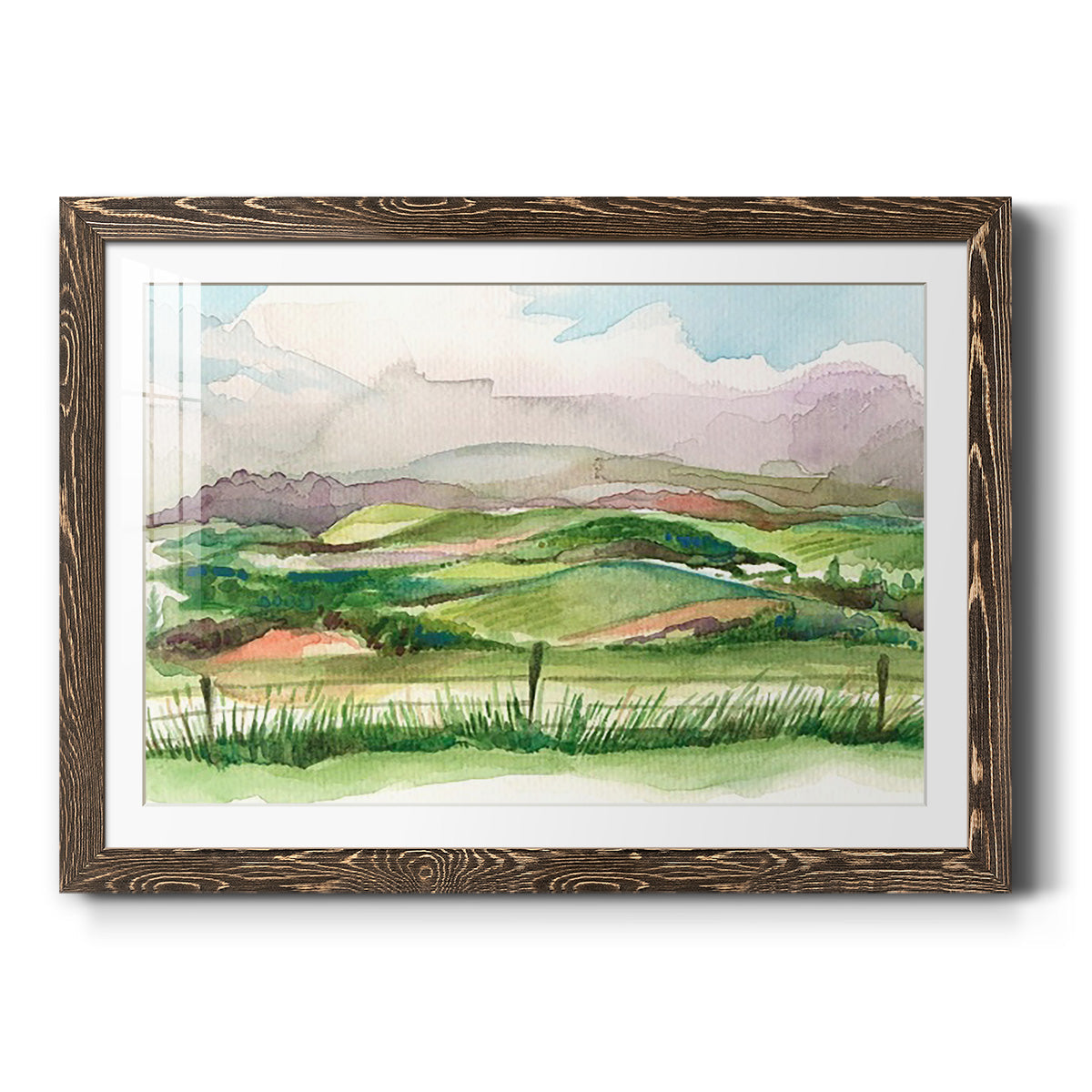 Bennachie Rain II - Barnwood Framed Art Print