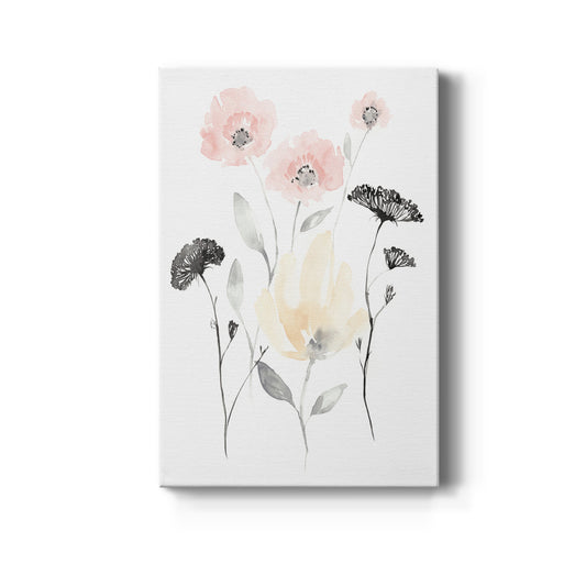 Blush & Black Wildflowers I Premium Gallery Wrapped Canvas - Ready to Hang