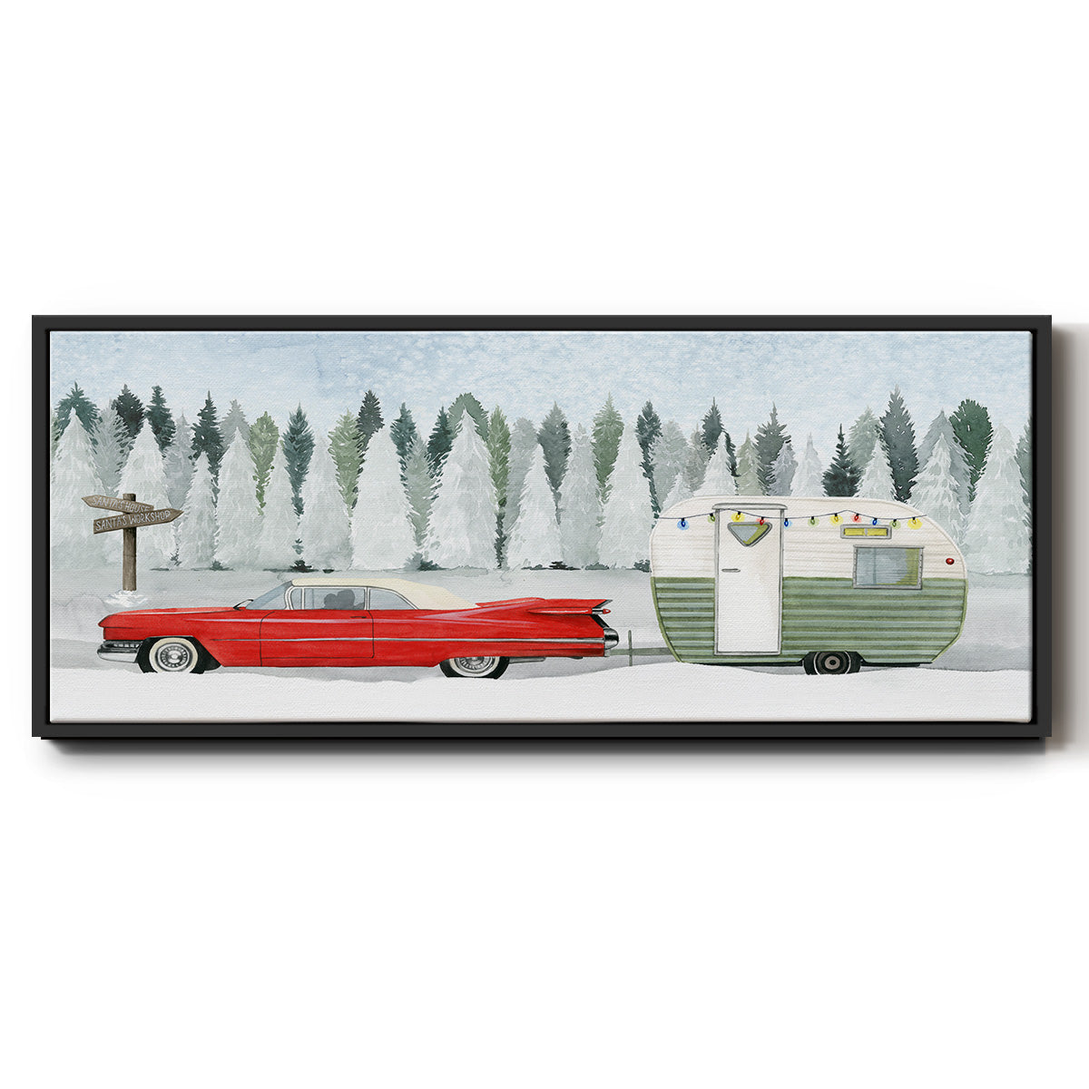 Holiday Roadtrip I - Floater Framed Canvas Print