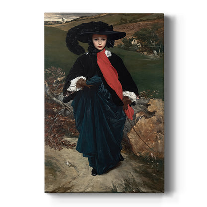 Canvas art print featuring a classical portrait of a woman in elegant dress with soft refined lighting on a clean white background.