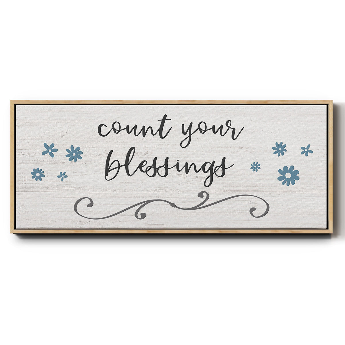Count Blessings - Floater Framed Canvas Print