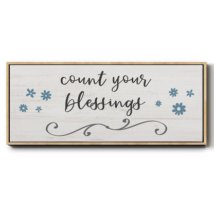 Count Blessings - Floater Framed Canvas Print