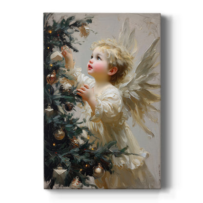 Candlelit Mistletoe Green - Canvas Art Print