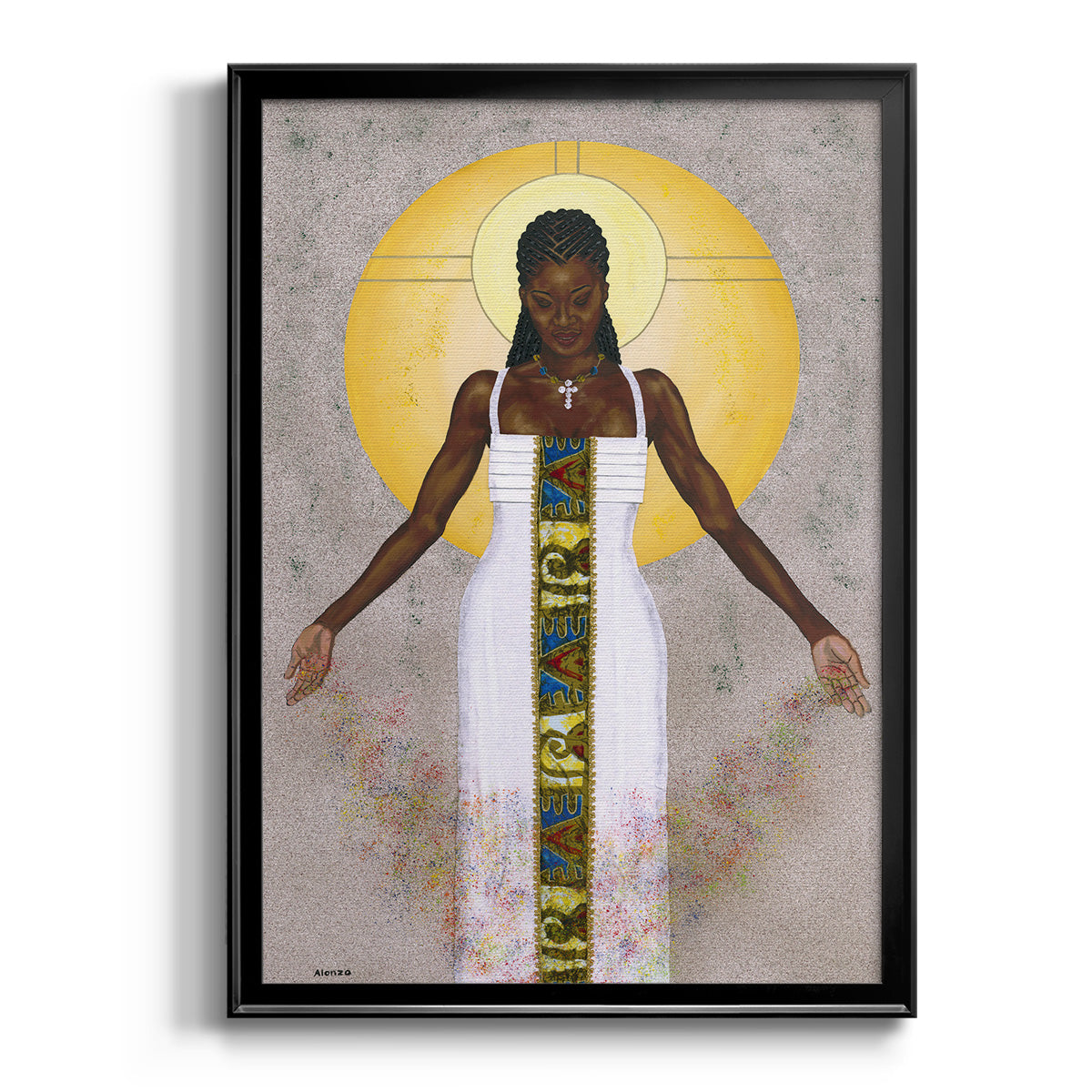 Her Peace - Modern Framed Canvas Print