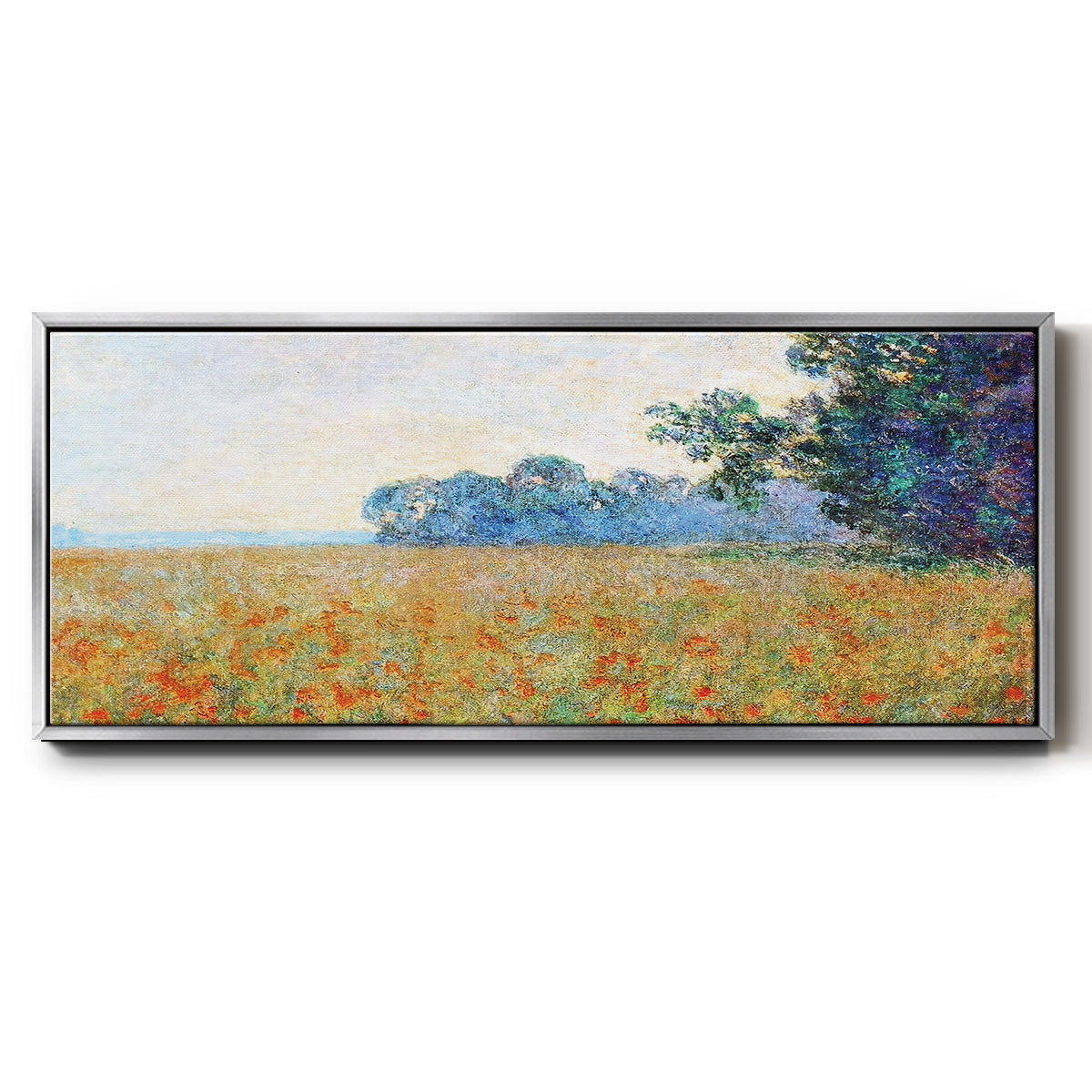 Oat and Poppy Field, 1890 - Floater Framed Canvas Print