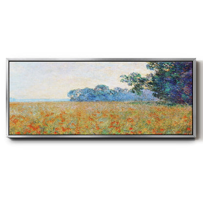 Oat and Poppy Field, 1890 - Floater Framed Canvas Print