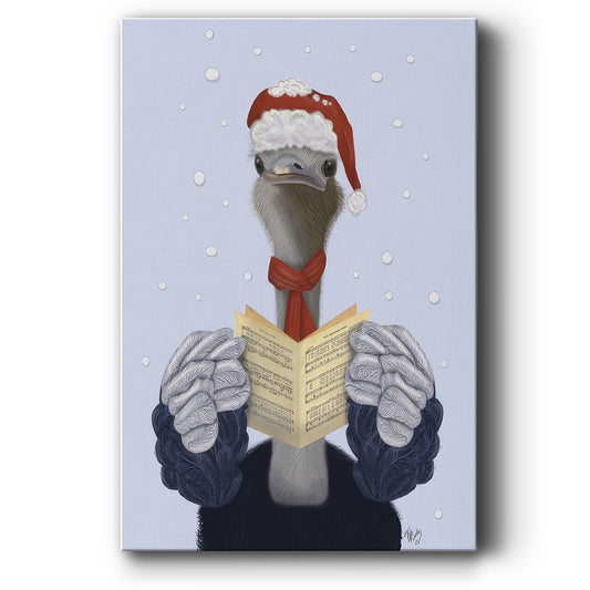 Ostrich, Carol Singing - Canvas Art Print