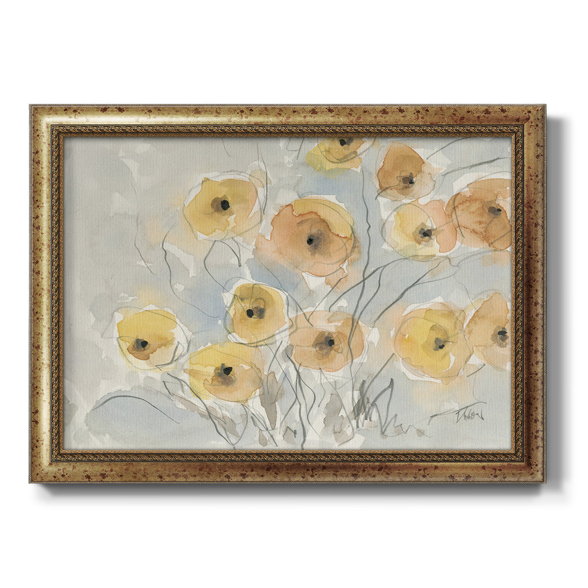 Sunset Poppies I Premium Framed Canvas- Ready to Hang