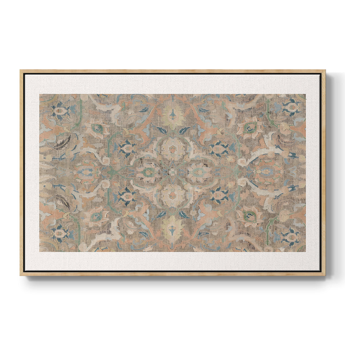 Vintage Abstract Print-II Premium Framed Gallery Wrapped Canvas in Floating Frame