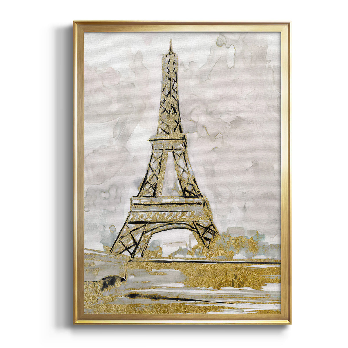 Eiffel Tower Glitz - Modern Framed Canvas Print