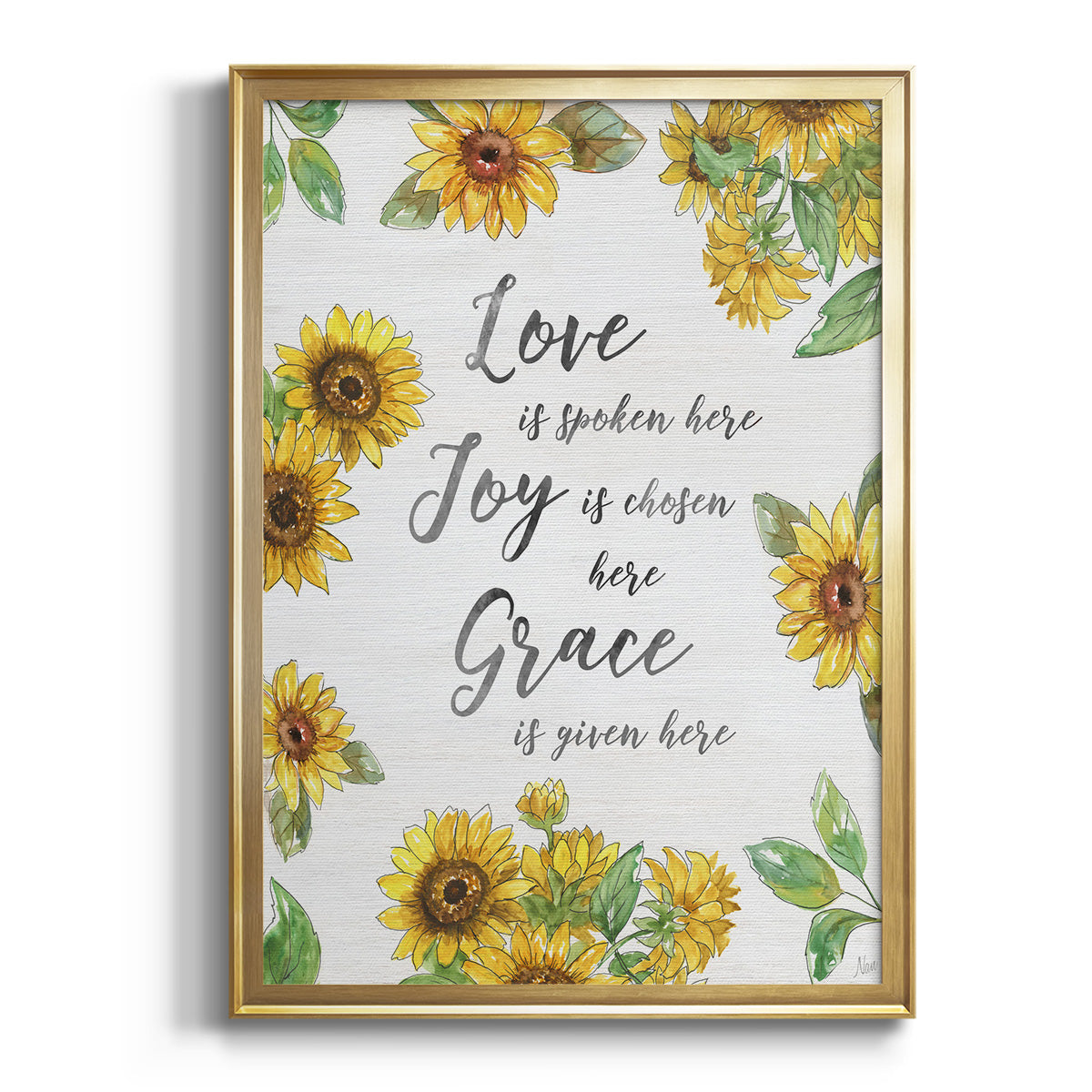 Grace Given Here - Modern Framed Canvas Print
