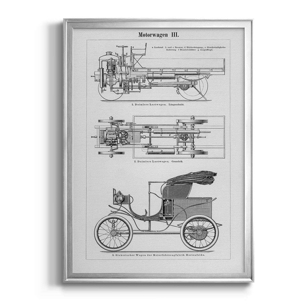 Industrial Motorcar - Modern Framed Canvas Print