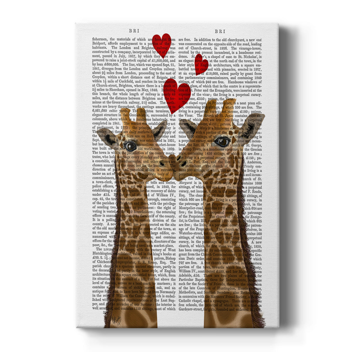 Giraffe Love Premium Gallery Wrapped Canvas - Ready to Hang