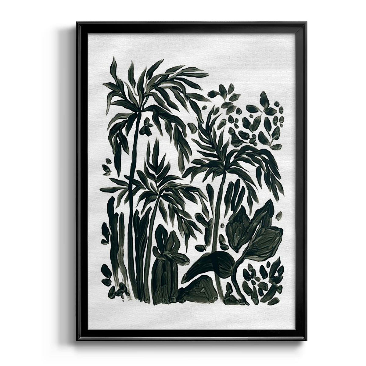Ink Jungle III - Modern Framed Canvas Print