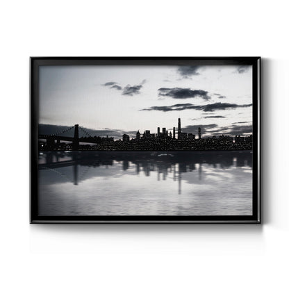 Shimmering Skyline - Modern Framed Canvas Print