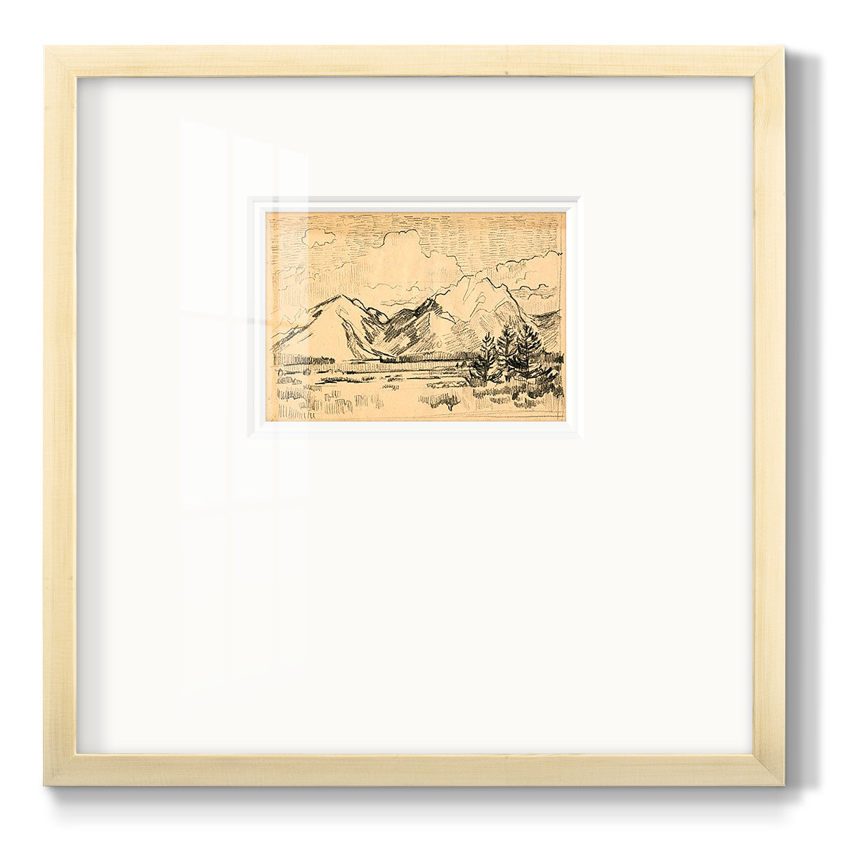 Hatched Horizon II - Double Matboard Framed Print