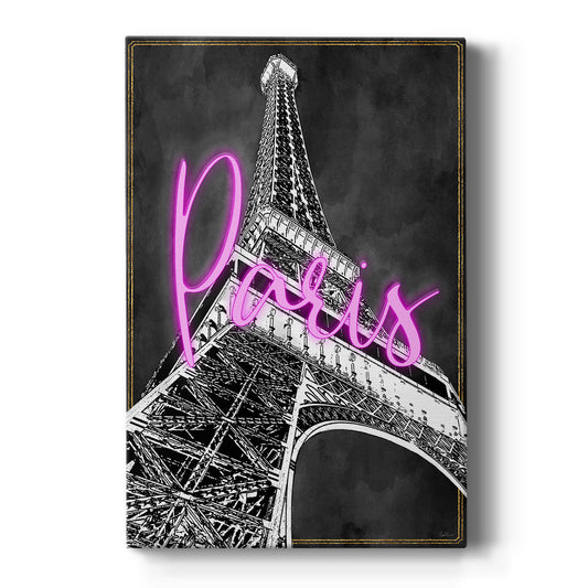 Neon Nights In Paris Premium Gallery Wrapped Canvas - Ready to Hang