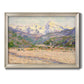 Impressionist valley landscape in southern France by Claude Monet printed on canvas in an ornate champagne frame.