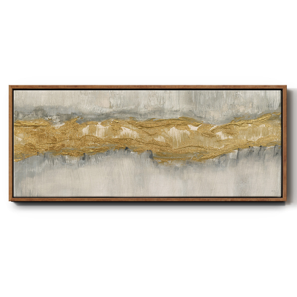 Golden Stream - Floater Framed Canvas Print