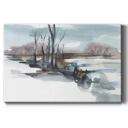 Winter Stream Watercolor II - Canvas Art Print