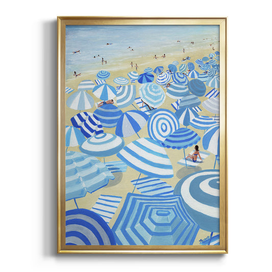 Sky Blue Beach - Modern Framed Canvas Print