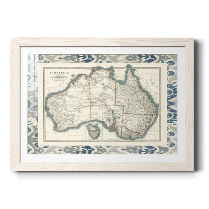 Bordered Map of Australia-Premium Framed Print - Ready to Hang