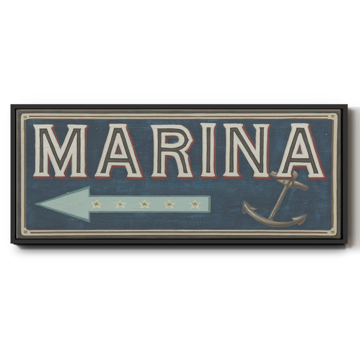 Shoreline Signs II - Floater Framed Canvas Print