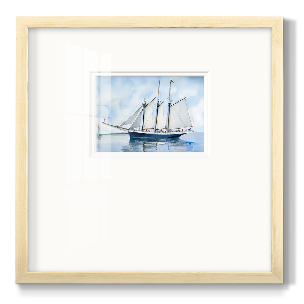 Blue Sail Premium Framed Print Double Matboard