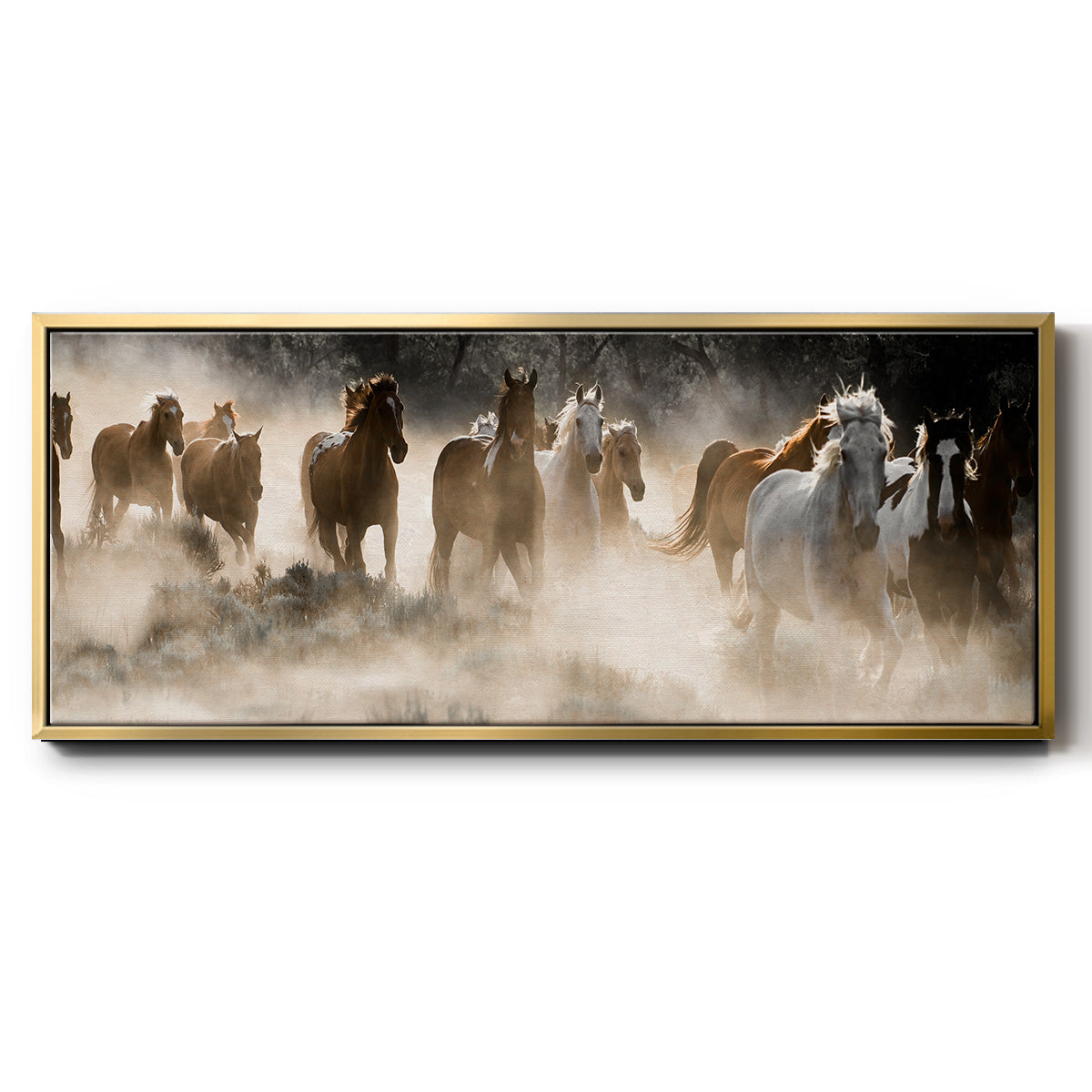 Kickin' Up Dust - Floater Framed Canvas Print