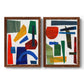 Colorful Shapes I - Premium Framed Canvas 2 Piece Set - Ready to Hang