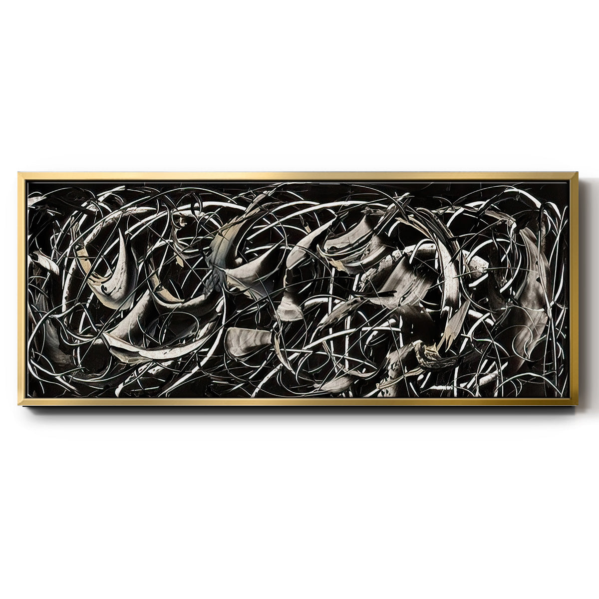 Linear Movement II - Floater Framed Canvas Print