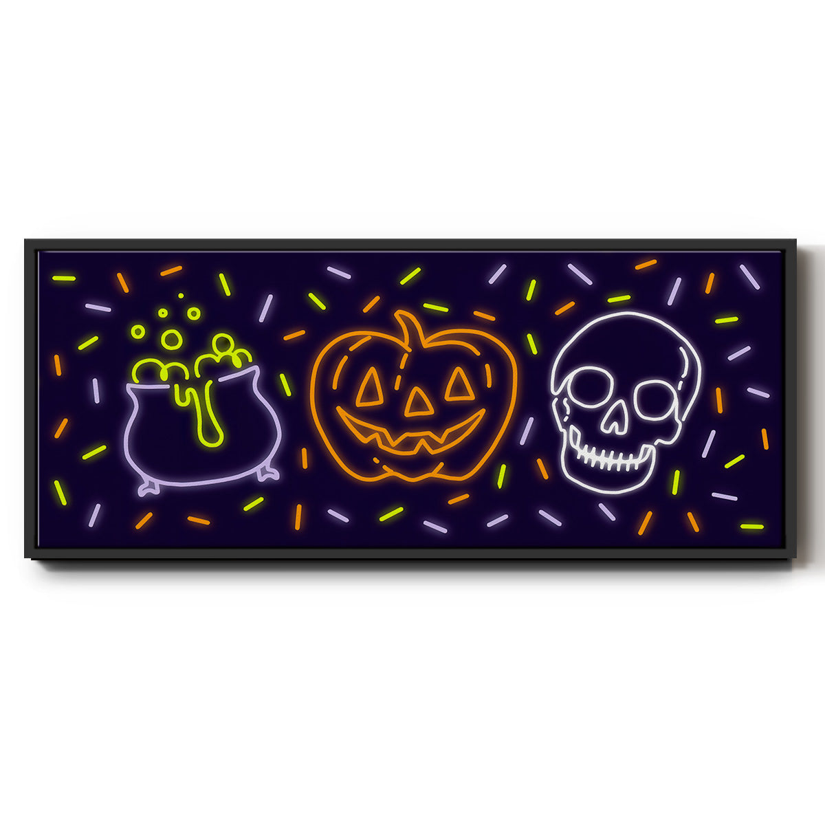 Neon Halloween Collection D - Floater Framed Canvas Print