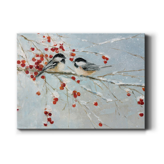 Chickadees in Winter - Canvas Art Print