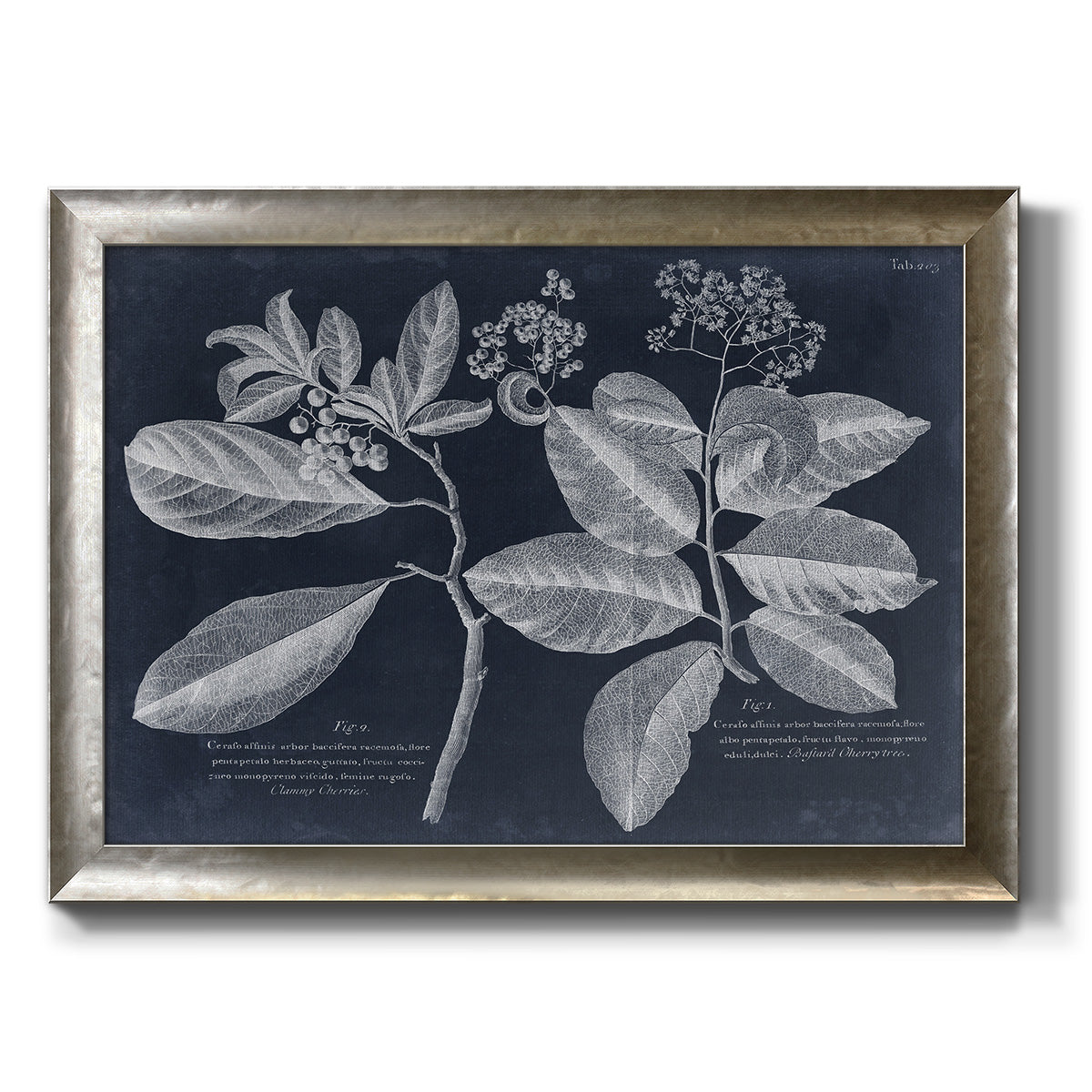 Foliage on Navy IV Premium Framed Canvas- Ready to Hang