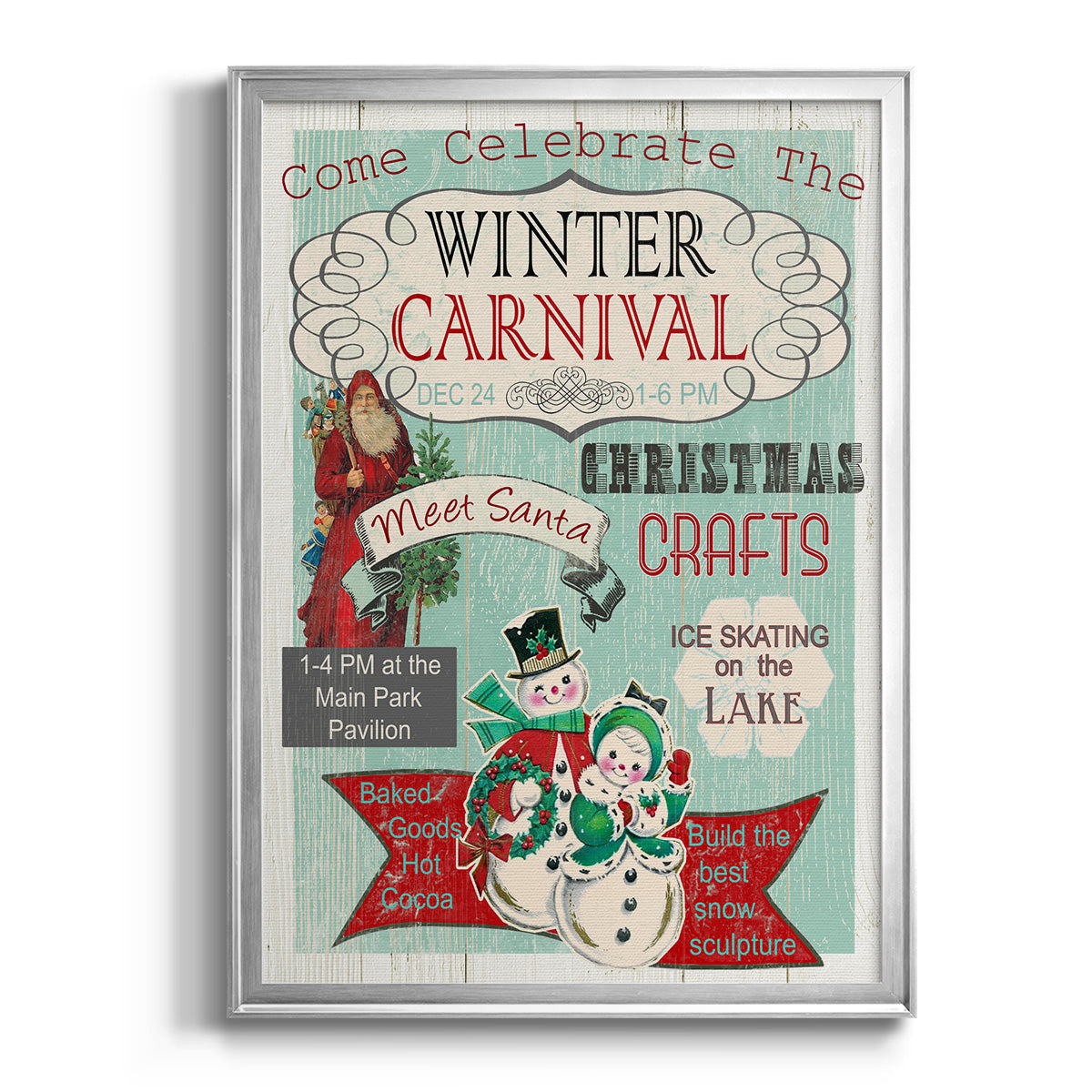 Bright Christmas Carnival - Modern Framed Canvas Print