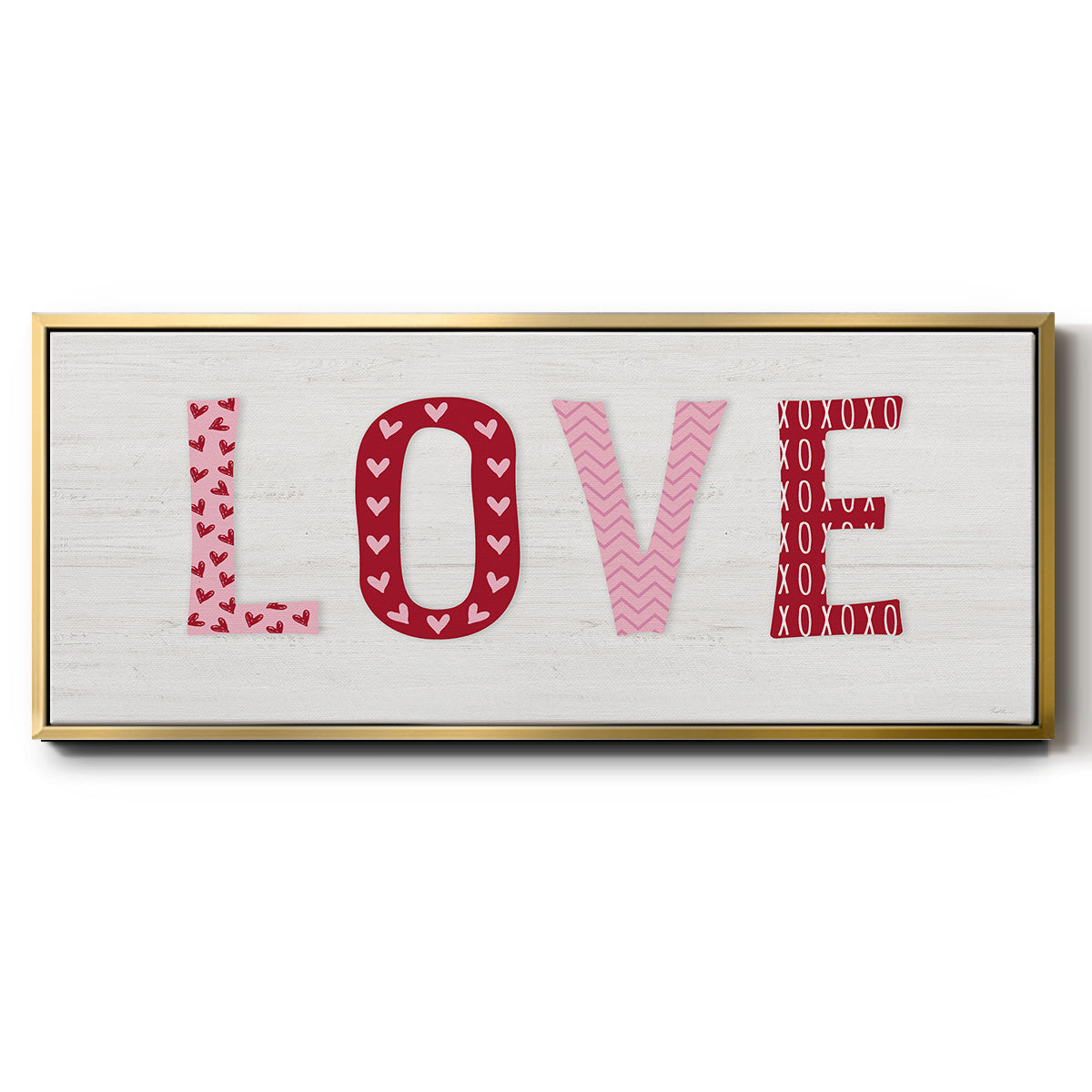 Patterned Love - Floater Framed Canvas Print