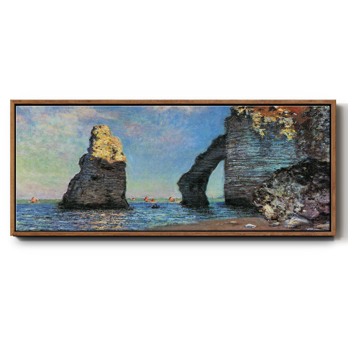 The Rocky Cliffs of Étretat - Floater Framed Canvas Print