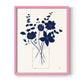 Indigo Sketch Bouquet I - Restickable Framed Art Print