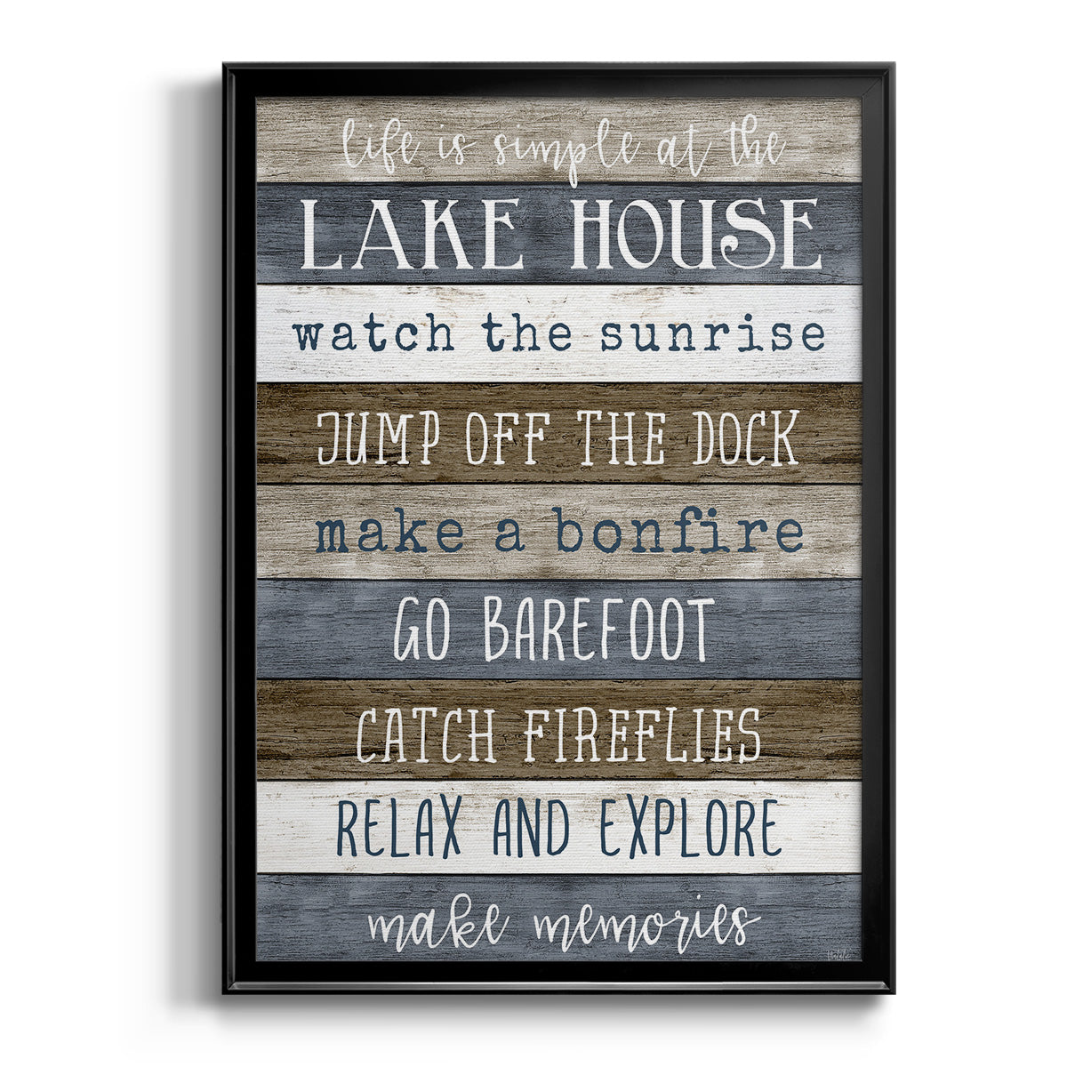 Simple Lake Rules - Modern Framed Canvas Print