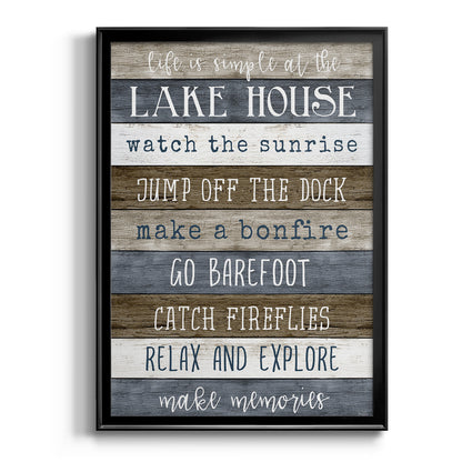Simple Lake Rules - Modern Framed Canvas Print