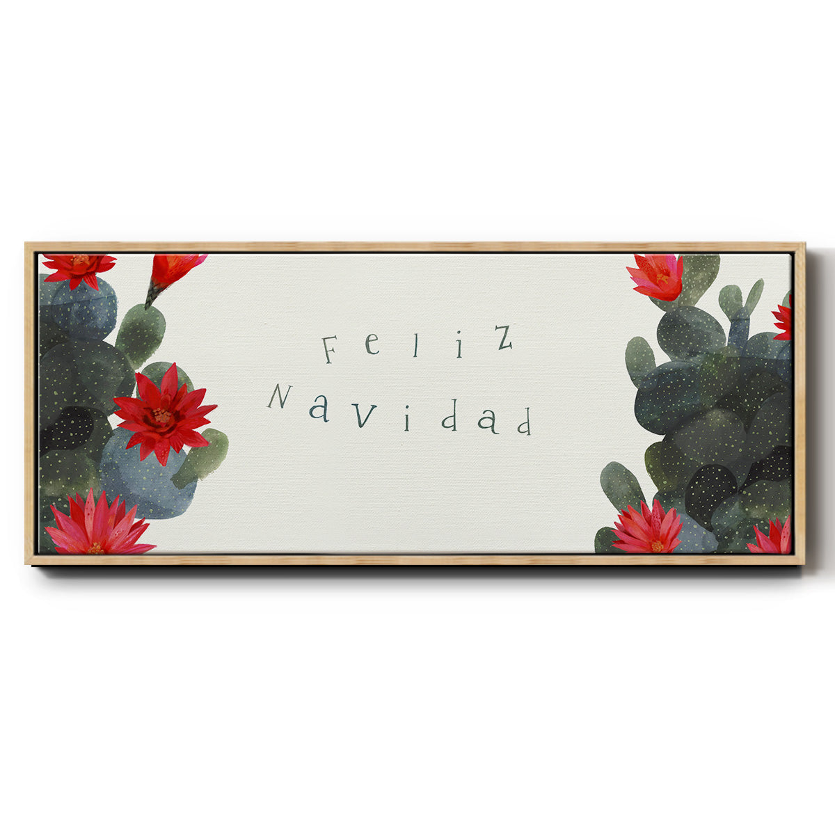 Flowering Christmas Cactus Collection D - Floater Framed Canvas Print