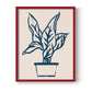 Navy Plant Sketches II - Restickable Framed Art Print
