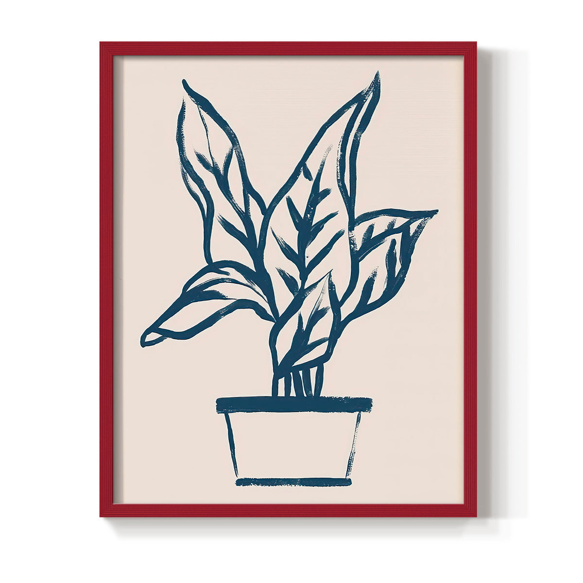 Navy Plant Sketches II - Restickable Framed Art Print